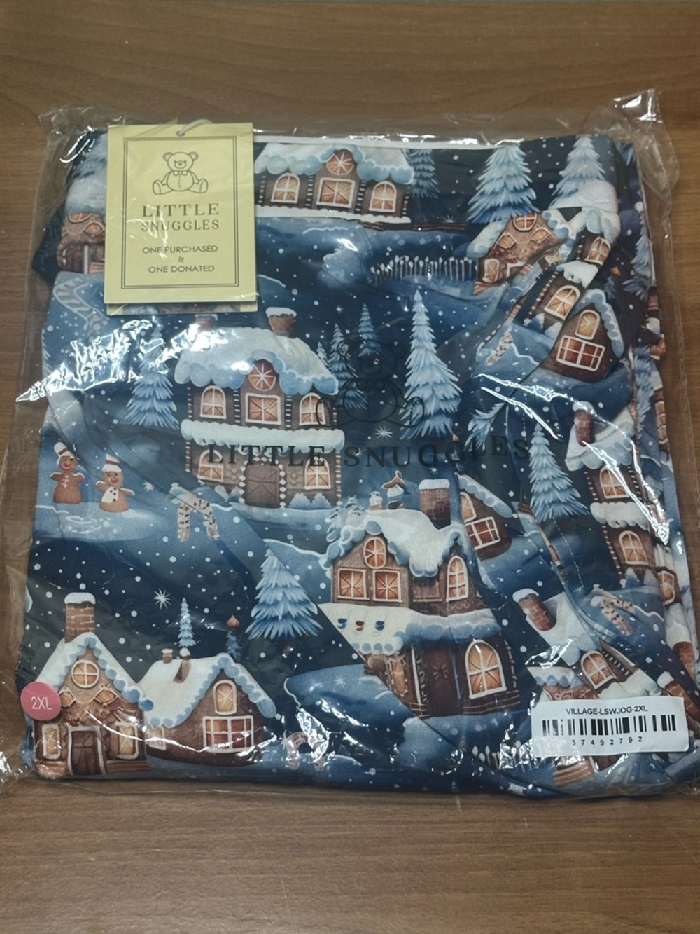 Little Snuggles Bamboo Gingerbread Village Women’s 2XL Jogger Pants NWT Holiday